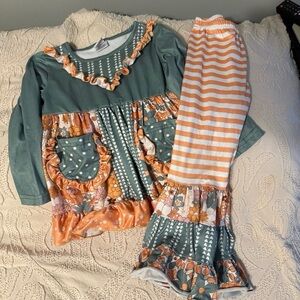 Kids Floral and Striped Matching Set